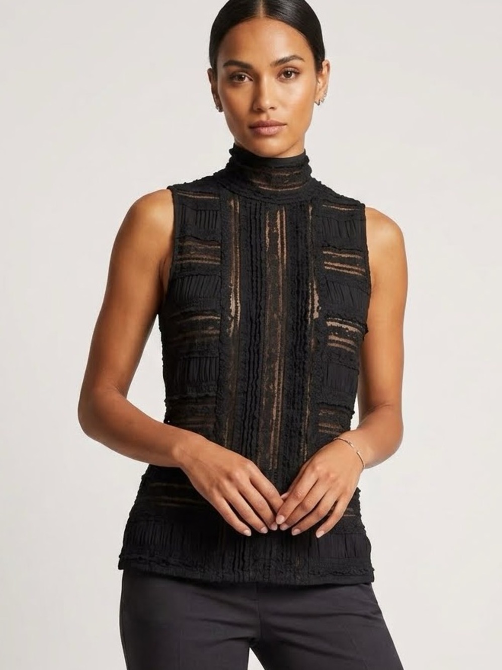 Cinq a Sep Sleeveless Anthonia Turtleneck Top